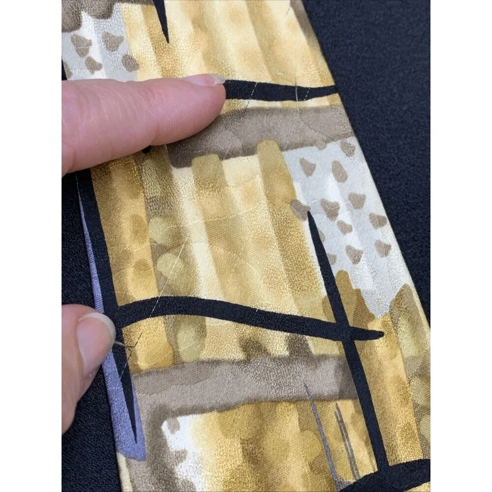 Vtg 1996 J GARCIA Silk Neck Tie Yellow New York NY Collection Fourteen Art Jerry